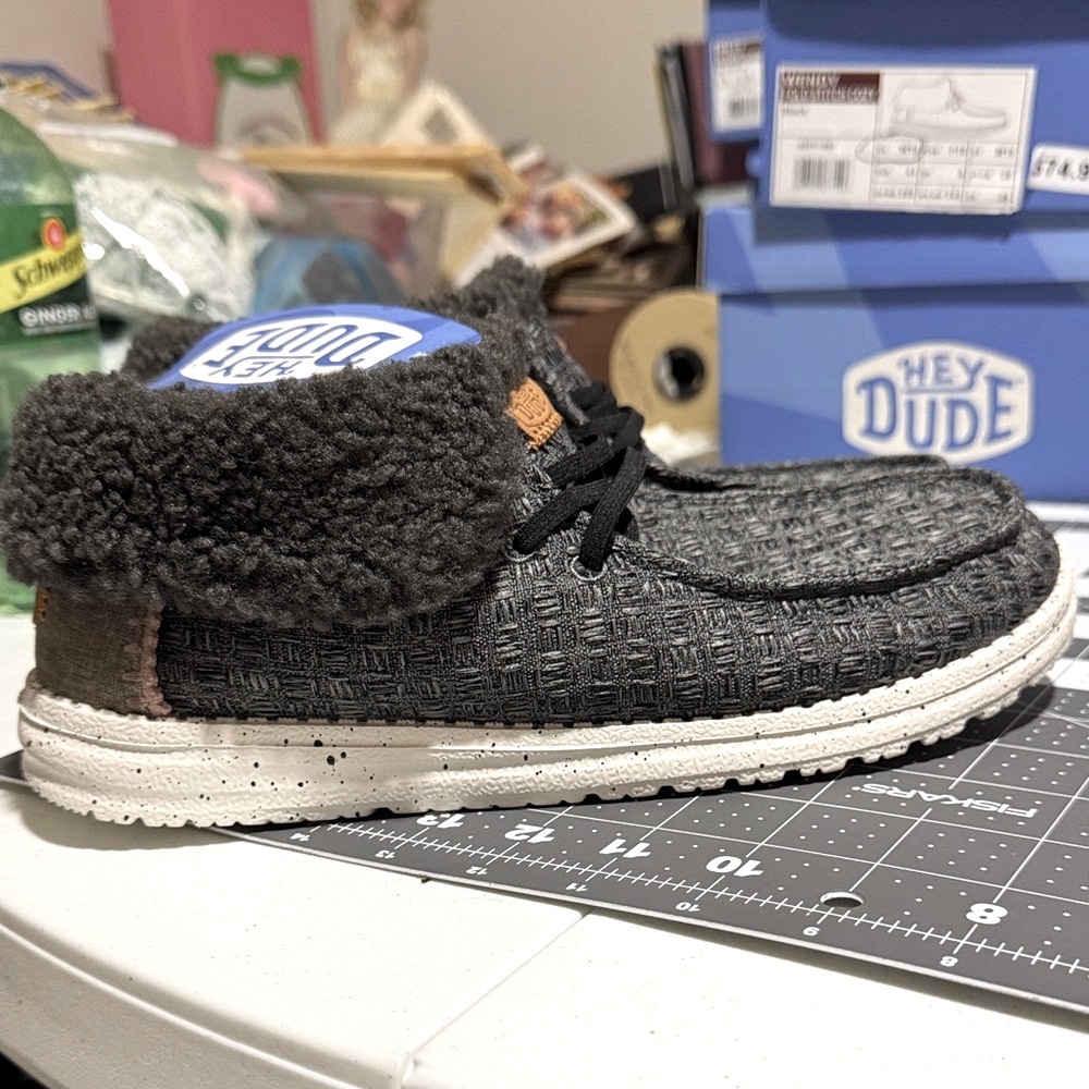 Hey Dude Gray and Black Women's Flats